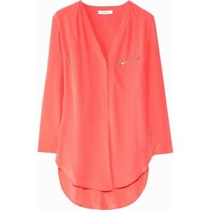 Sandro El Dorado Silk Blouse w/ Zipper detail